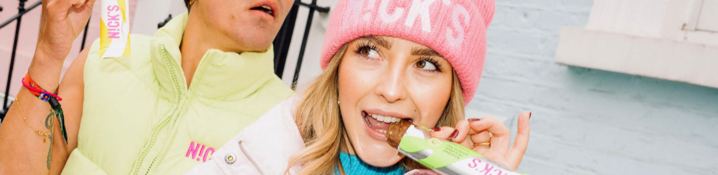 Nick's protein bars stacked on top of each other looking yummy